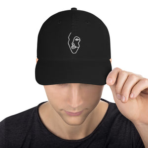Champion Dad Hat with White Single-Line Drawing